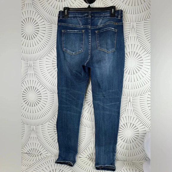 KanCan™ High Rise Dark Destructed Stacked Waist Skinny Jean Style 117923 Size 28 - Picture 4 of 5